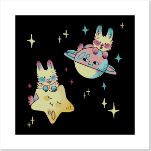 funny cute bunnies Posters and Art